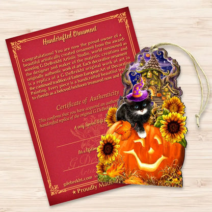 Halloween Kitten Wooden Ornaments by Gelsinger - Thanksgiving Halloween Decor - 8461066-DG G.DeBrekht