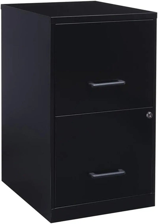 Metal 2 Drawer Letter File Cabinet in Black-0