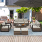 Aluminum Patio Furniture Set with Rattan Sectional Sofa ShipItFurniture