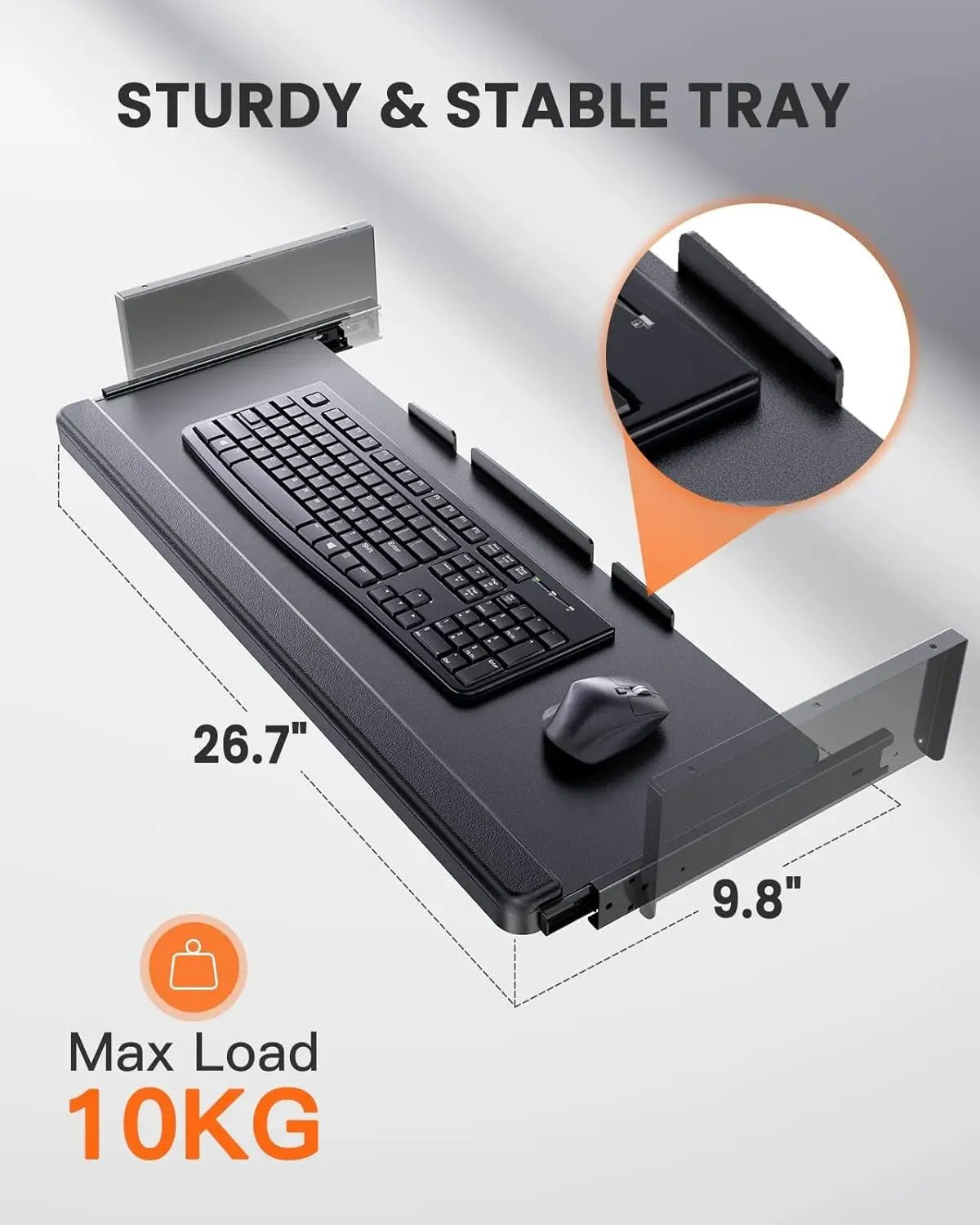 Electric Standing Desk with Adjustable Height Keyboard Tray ShipItFurniture