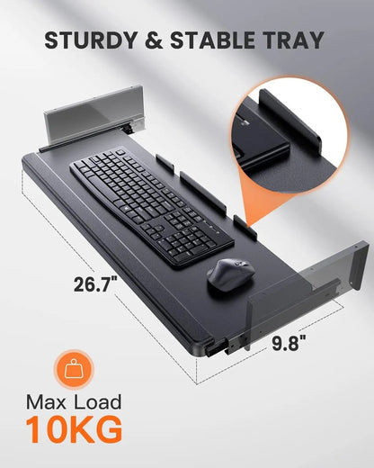 Electric Standing Desk with Adjustable Height Keyboard Tray ShipItFurniture