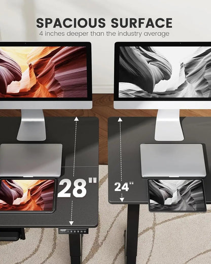 Electric Standing Desk with Adjustable Height Keyboard Tray ShipItFurniture