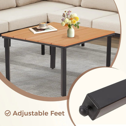 L Shape Metal Patio Furniture Set with Cushions-4