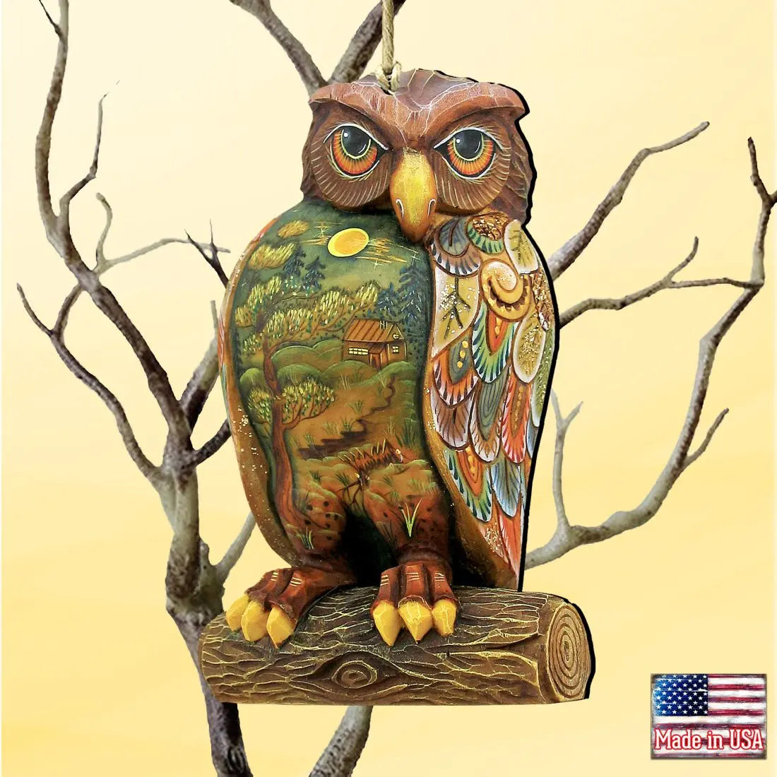 Owl Wooden Ornaments Halloween by G. DeBrekht - Thanksgiving Halloween Decor - 8158912 G. DeBrekht