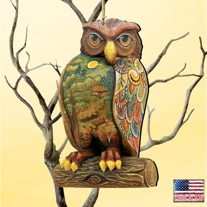 Owl Wooden Ornaments Halloween by G. DeBrekht - Thanksgiving Halloween Decor - 8158912 G. DeBrekht