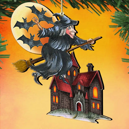 Witch Halloween Wooden Ornaments by G. DeBrekht - Thanksgiving Halloween Decor - 8114010 G. DeBrekht