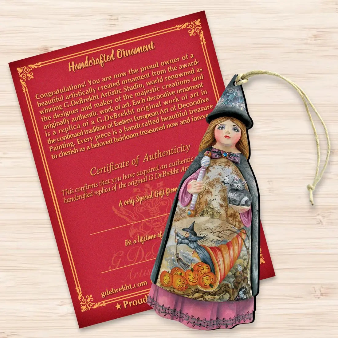 Halloween Witch Wooden Ornaments by G. DeBrekht - Thanksgiving Halloween Decor - 8114170 G. DeBrekht