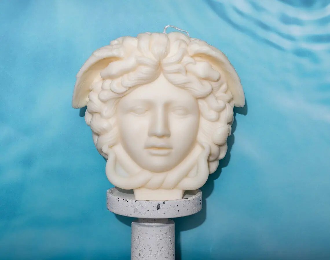 Huge Medusa Sculpture Candle - Luxurious Soy Wax Scented Candle for Home Decor-1