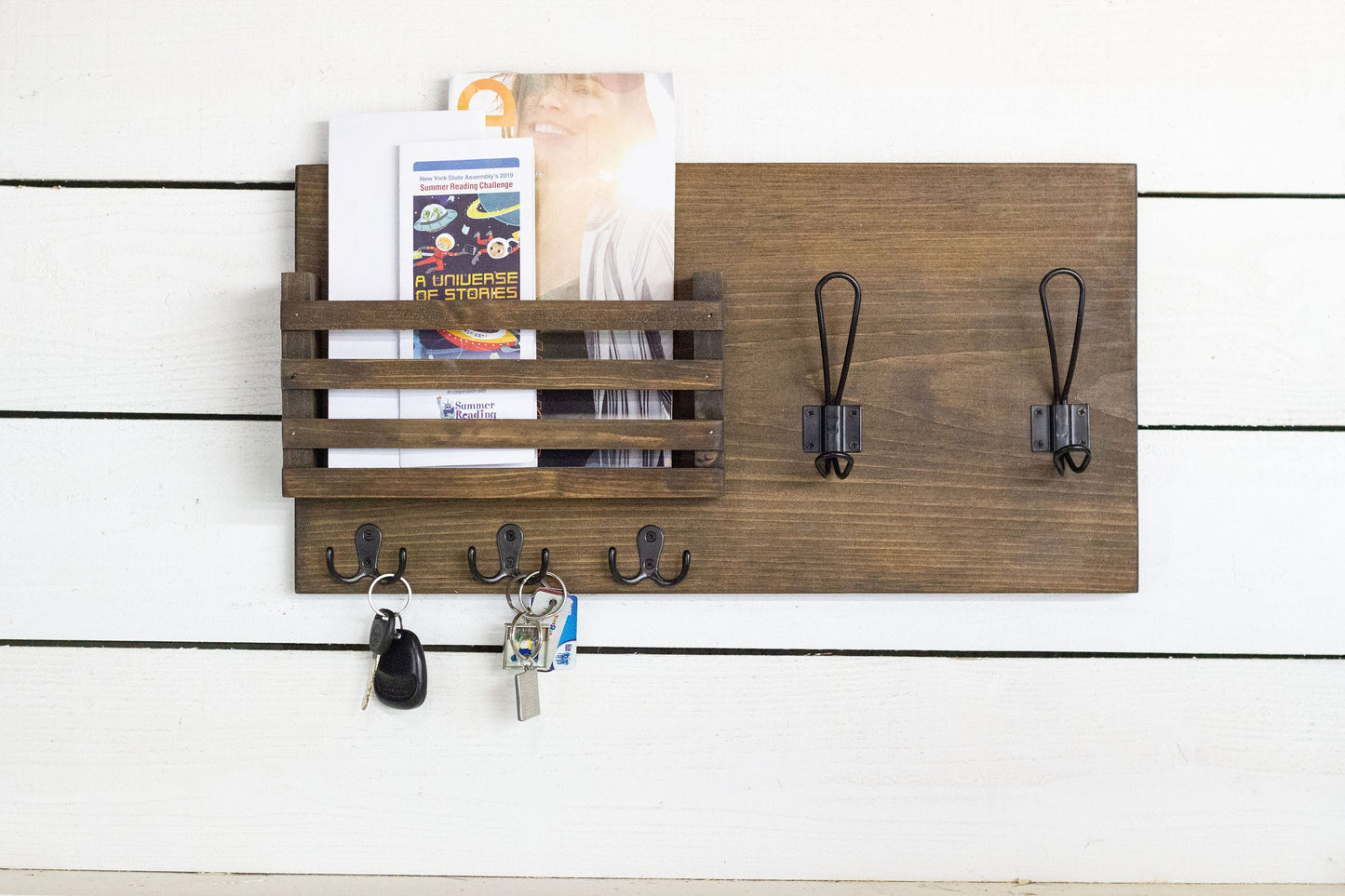 Mail Holder with Key Hooks and Farmhouse Style Coat Hooks The McGarvey Workshop