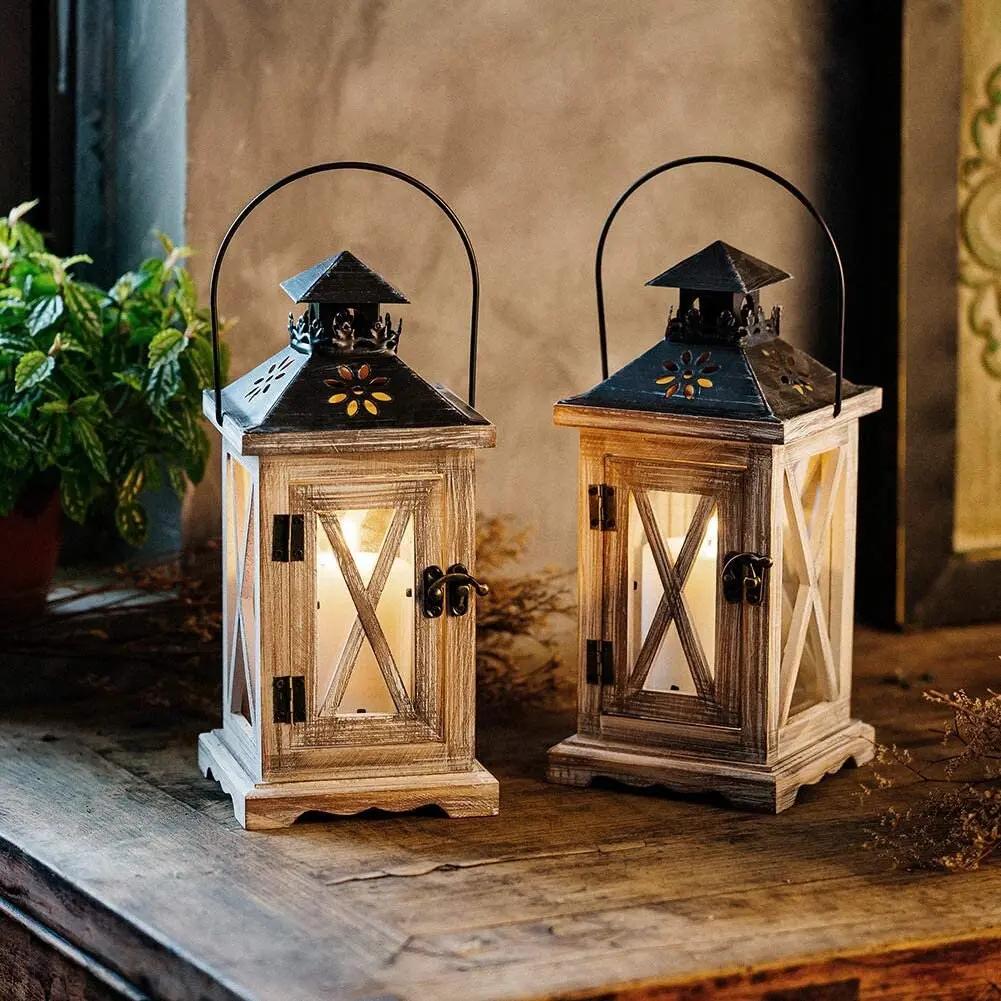Rustic Home Decor Lantern Set of 2-1