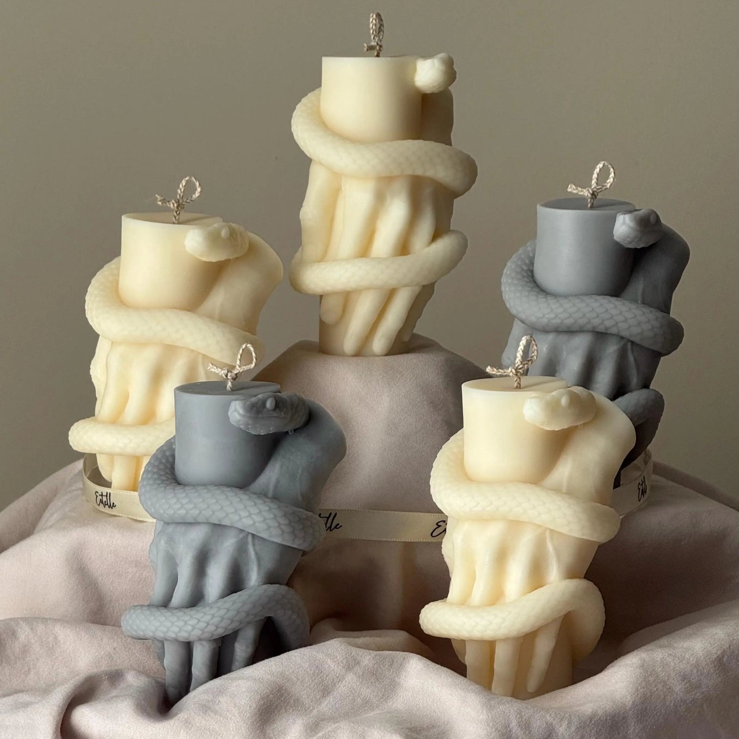 Snake Pillar Candle: Serpent Design Candle, Mystical Decor, Gothic Home Accent Estelle Studio