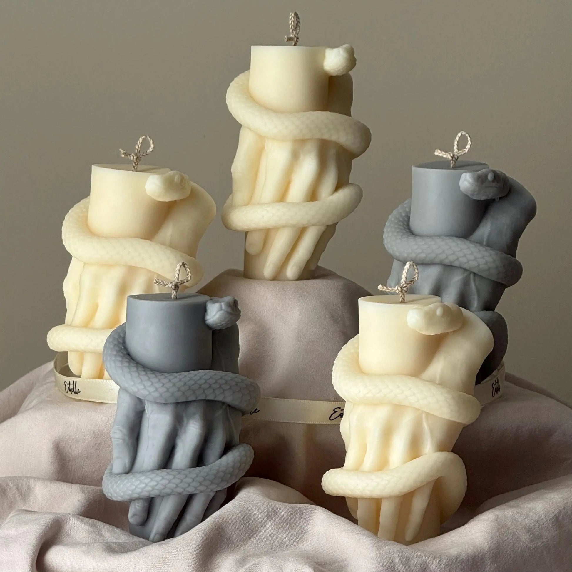 Snake Pillar Candle: Serpent Design Candle, Mystical Decor, Gothic Home Accent Estelle Studio