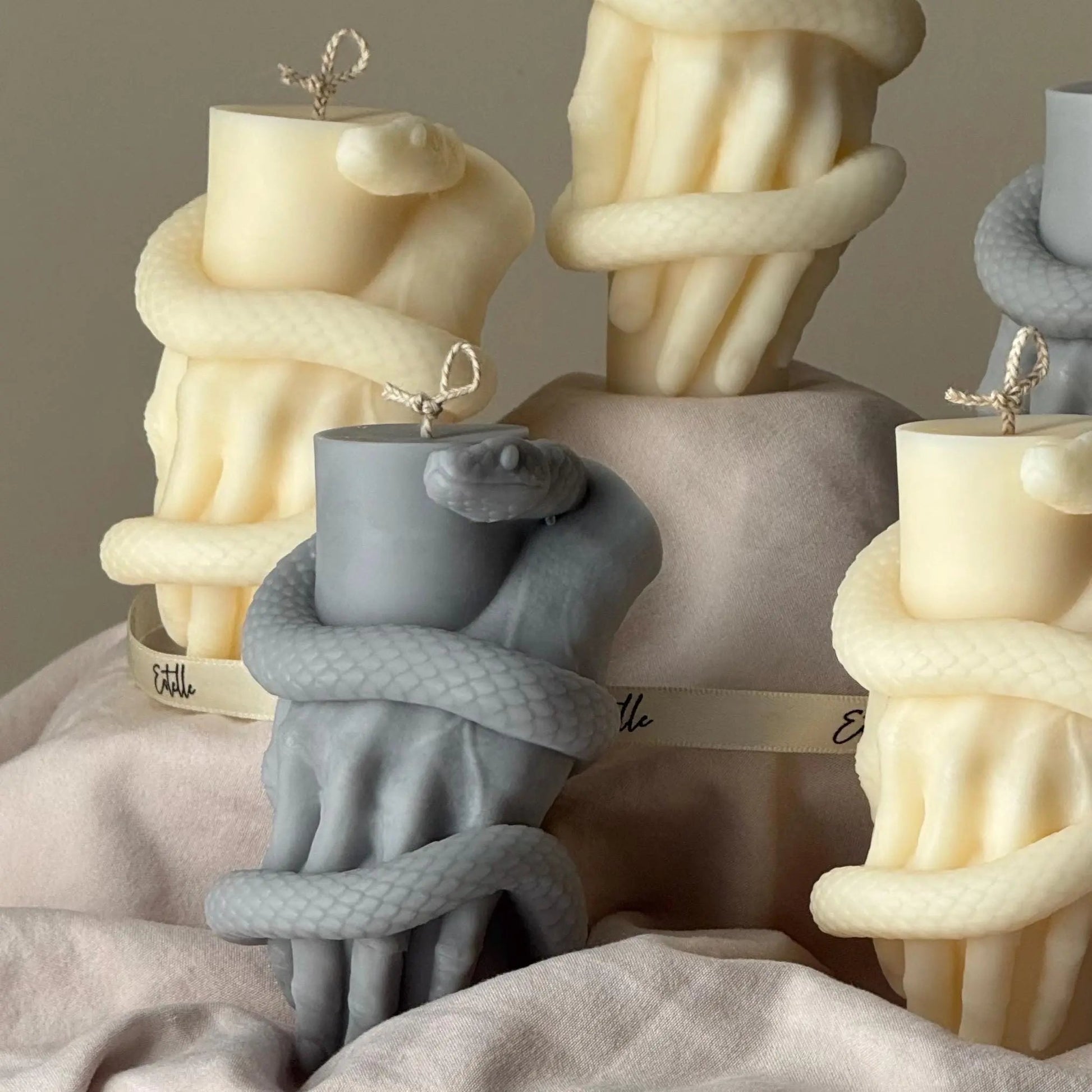 Snake Pillar Candle: Serpent Design Candle, Mystical Decor, Gothic Home Accent Estelle Studio