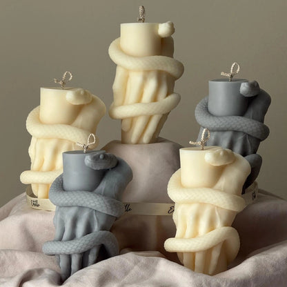 Snake Pillar Candle: Serpent Design Candle, Mystical Decor, Gothic Home Accent Estelle Studio