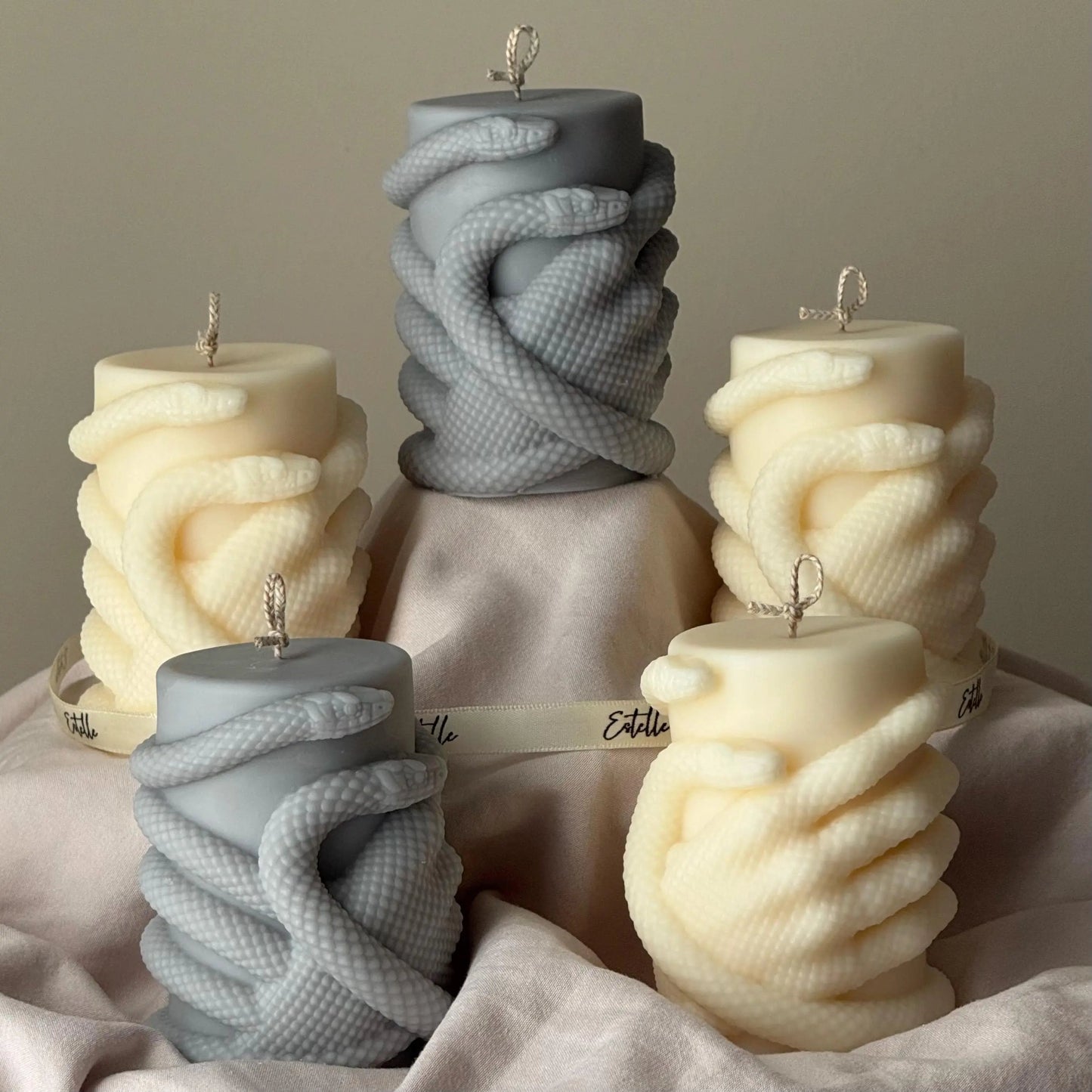 Snake Hand Pillar Candle: Serpent Design Candle, Mystical Decor, Gothic Home Accent Estelle Studio