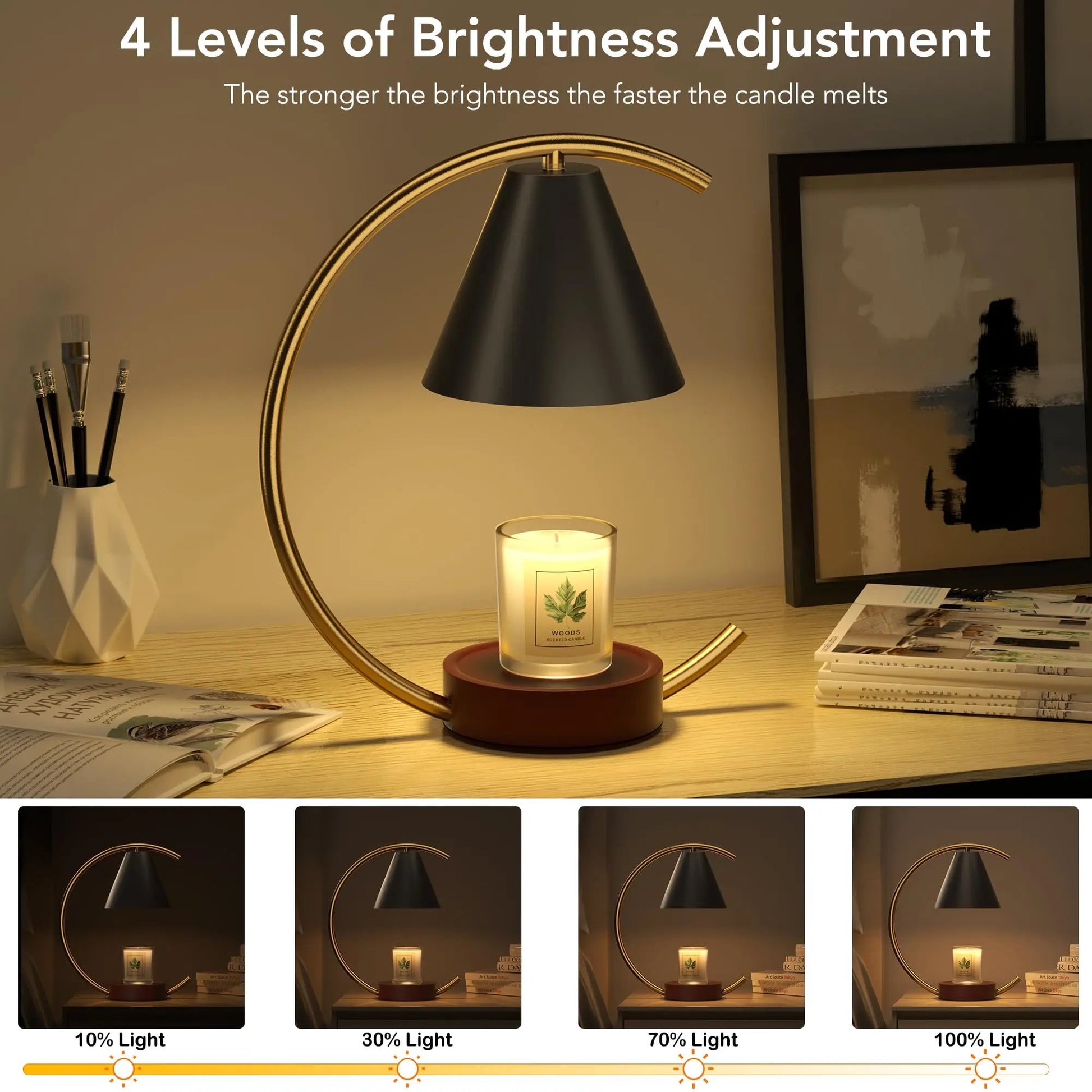 Dimmable Electric Candle Warmer with Timer and Bulbs Lampdepot