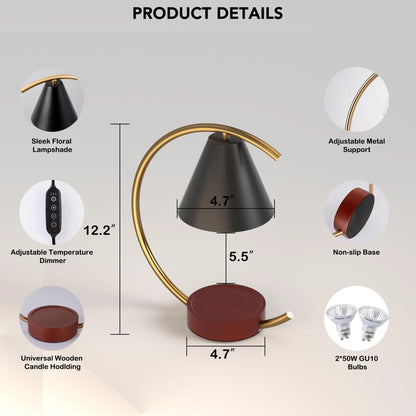 Dimmable Electric Candle Warmer with Timer and Bulbs Lampdepot