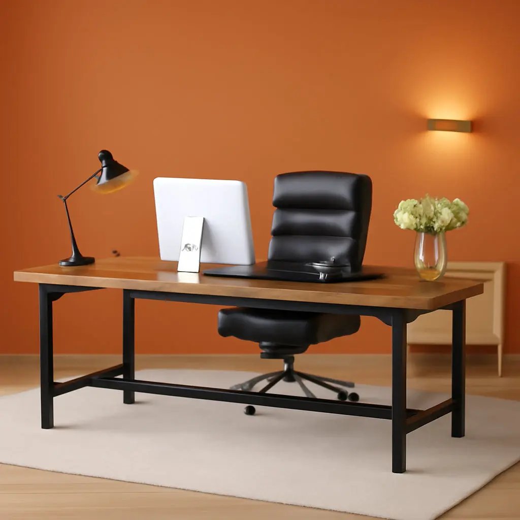 Large Rustic Computer Desk for Home Office Workstation ShipItFurniture