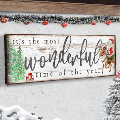 It's The Most Wonderful Time Of The Year Christmas Sign II Tailored Canvases