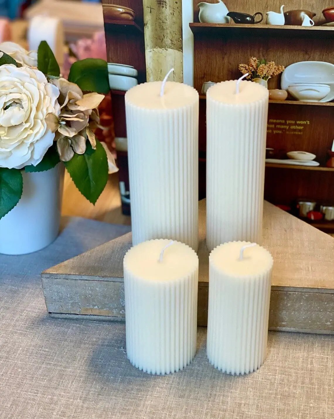Minimalist Ribbed Candles for Effortless Home Decor-1