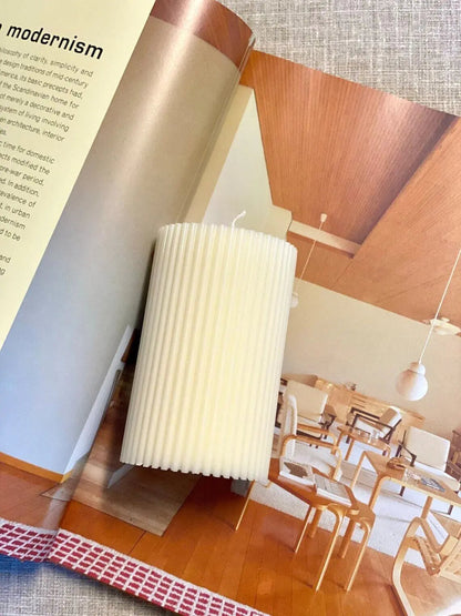 Minimalist Ribbed Candles for Effortless Home Decor-5