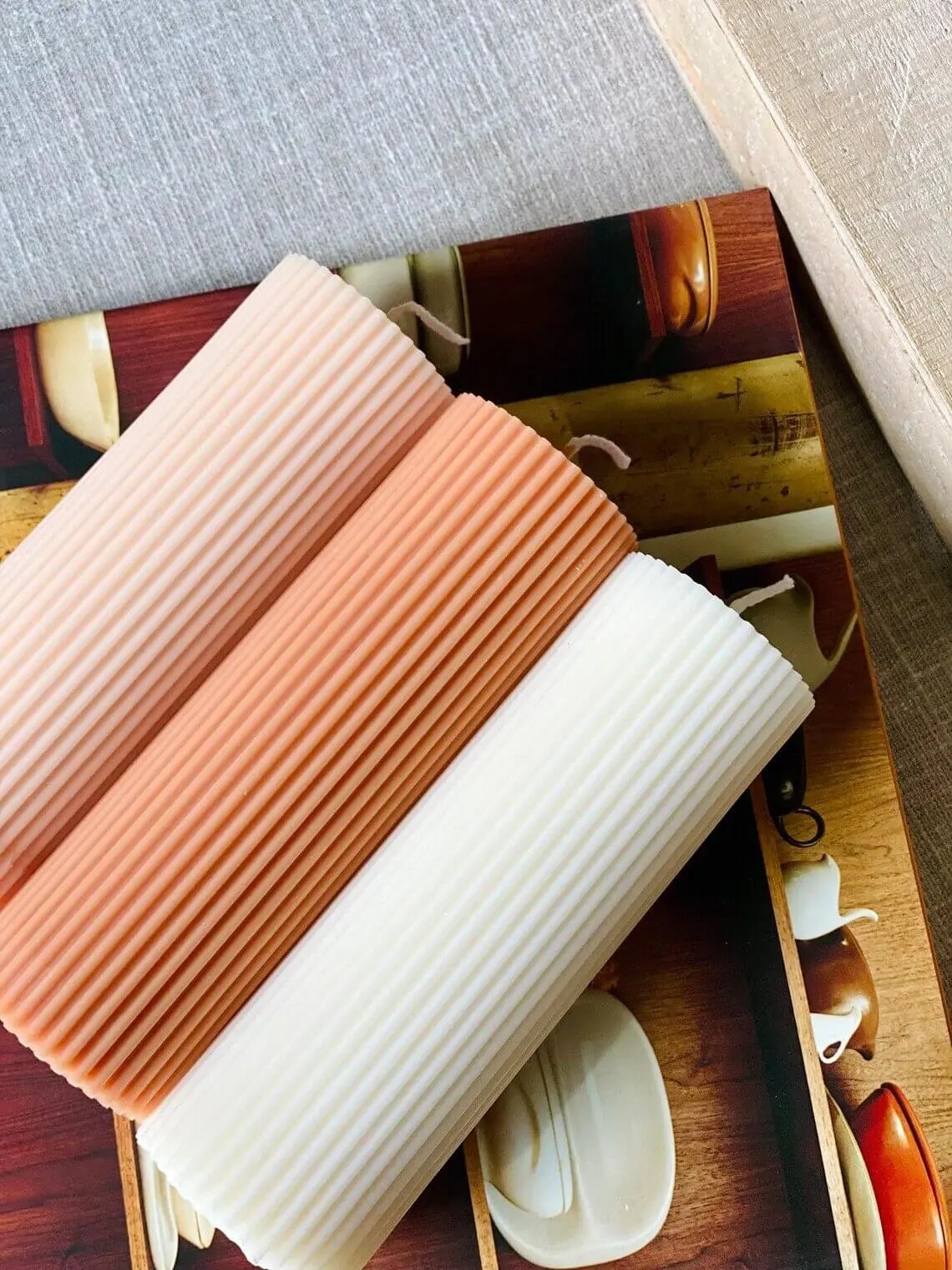 Minimalist Ribbed Candles for Effortless Home Decor-0