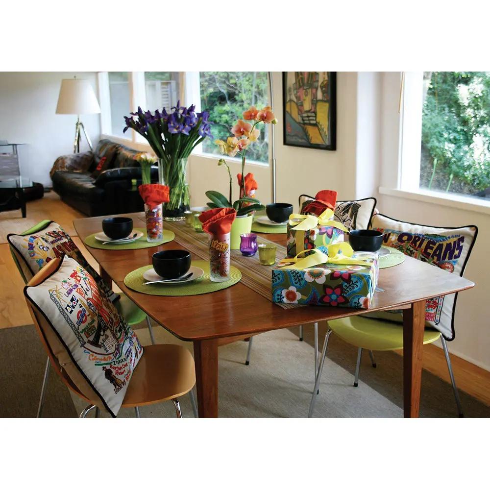 New Orleans Hand-Embroidered Pillow CatStudio