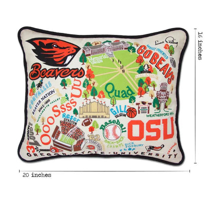 Oregon State University Collegiate Embroidered Pillow by CatStudio CatStudio
