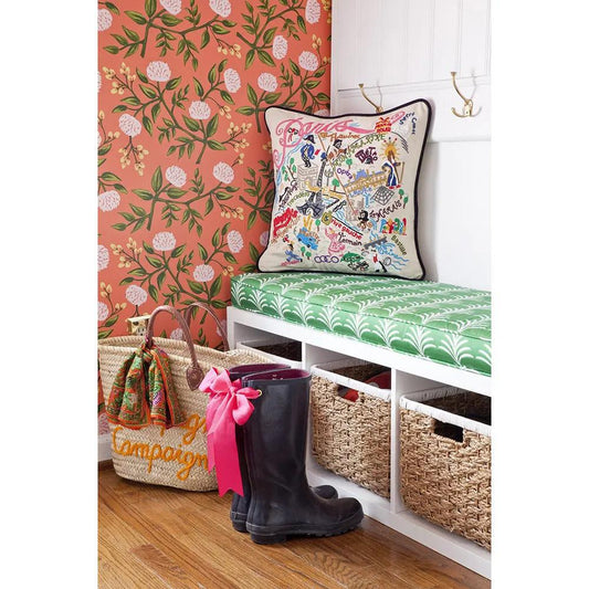 Paris Hand-Embroidered Pillow CatStudio