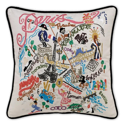 Paris Hand-Embroidered Pillow CatStudio