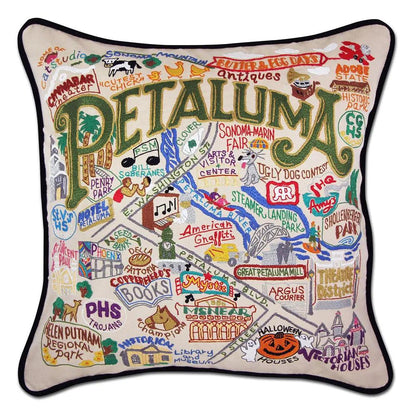 Petaluma Hand-Embroidered Pillow CatStudio