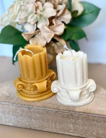 Romano Pillar Sculpture Candle - Elegant Soy Wax Home Decor-0