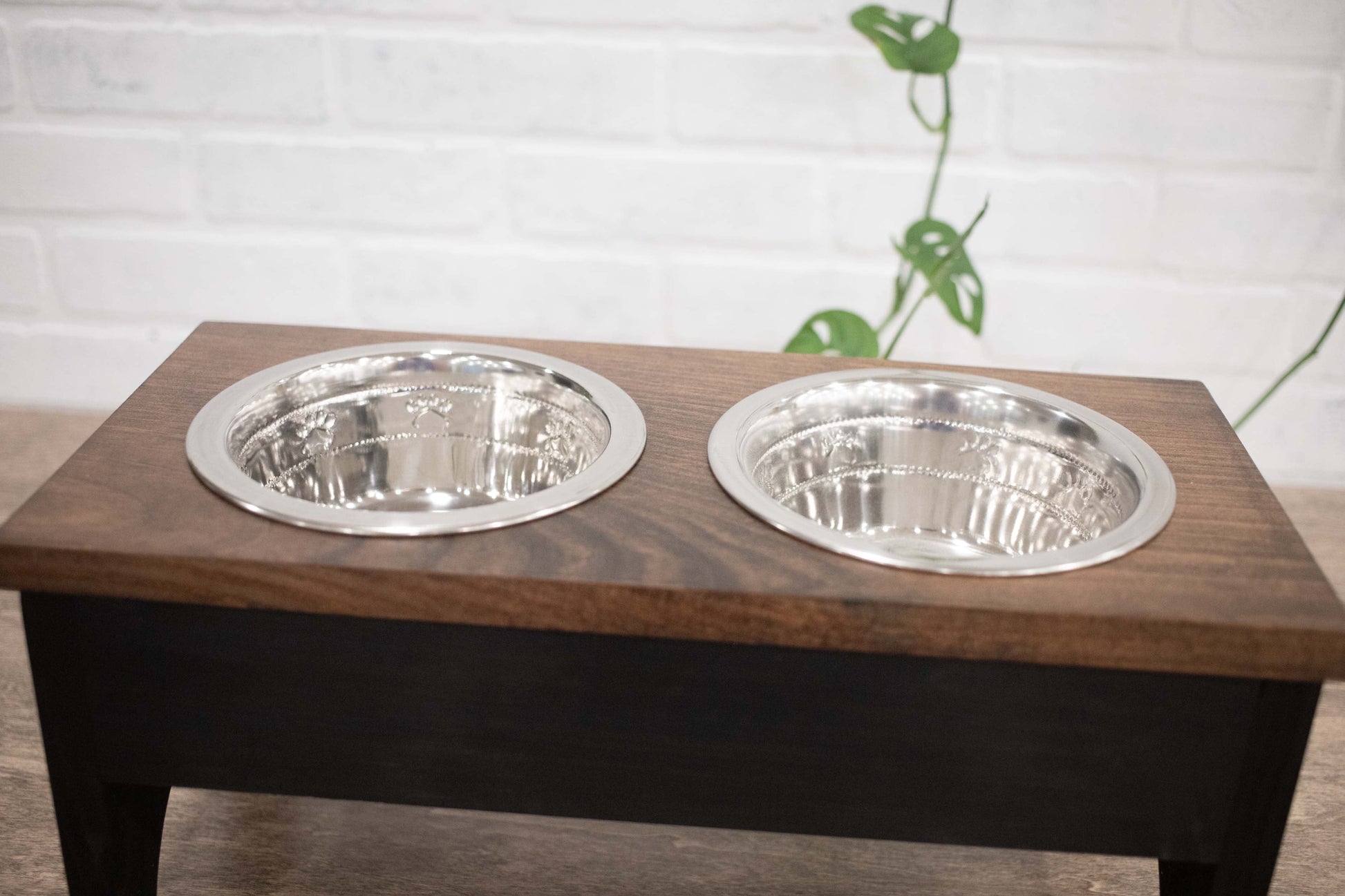 Raised Dog Bowl Stand with 2 Stainless Steel Bowls, Elevated Pet Feeder The McGarvey Workshop