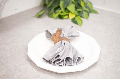 Easter Bunny Napkin Rings, Wood Easter Table Decor, Upright Wood Rabbit Napkin Ring The McGarvey Workshop