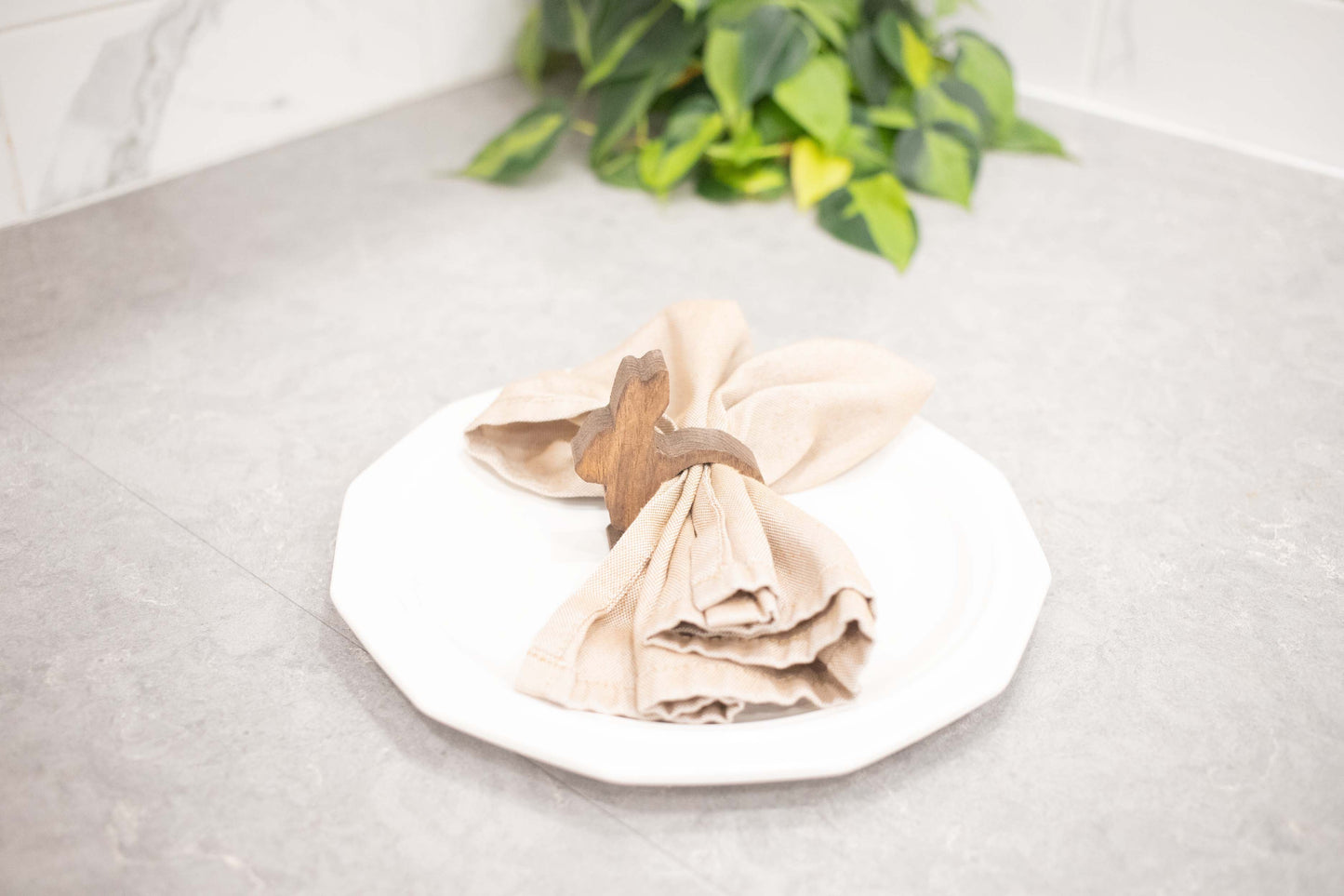 Easter Bunny Napkin Rings, Wood Easter Table Decor, Upright Wood Rabbit Napkin Ring The McGarvey Workshop