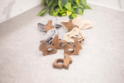 Easter Bunny Napkin Rings, Wood Easter Table Decor, Upright Wood Rabbit Napkin Ring The McGarvey Workshop