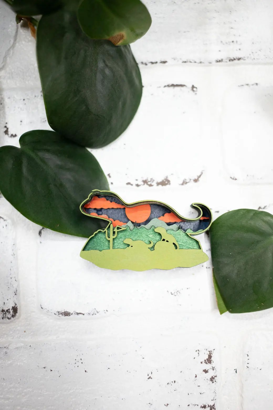 Laser Cut Lizard,  Animal 3D Diorama, Handmade Dessert Scene, Wall Art,  Lizard Animal Decor-2