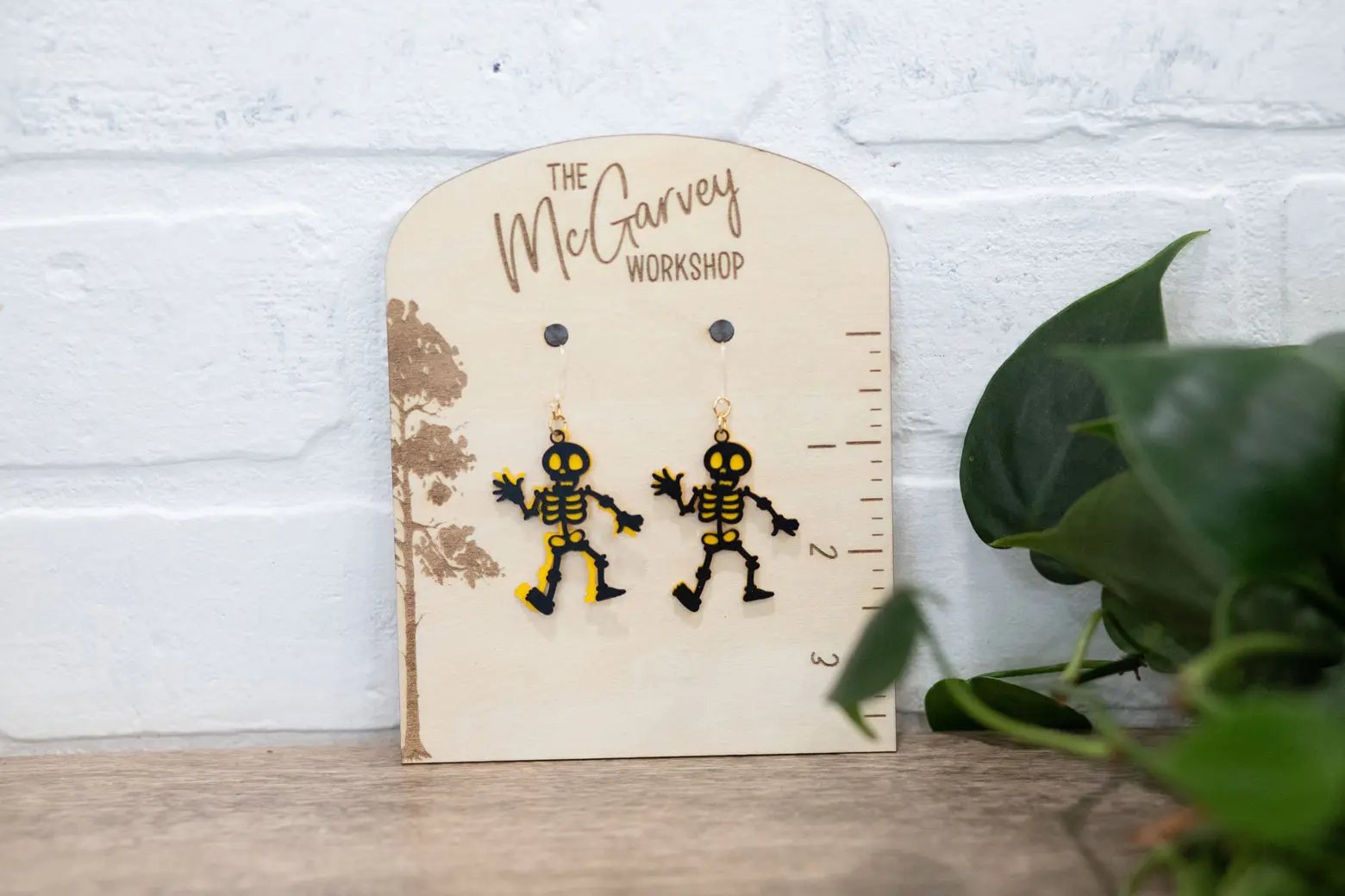 Skeleton Dangle Earrings, Halloween Earrings, Plastic Earrings, Hypoallergenic-0