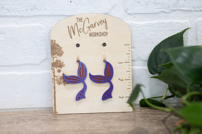 Mermaid Tail Earrings, Mermaid Earrings, Flower Plastic Earrings, Hypoallergenic The McGarvey Workshop