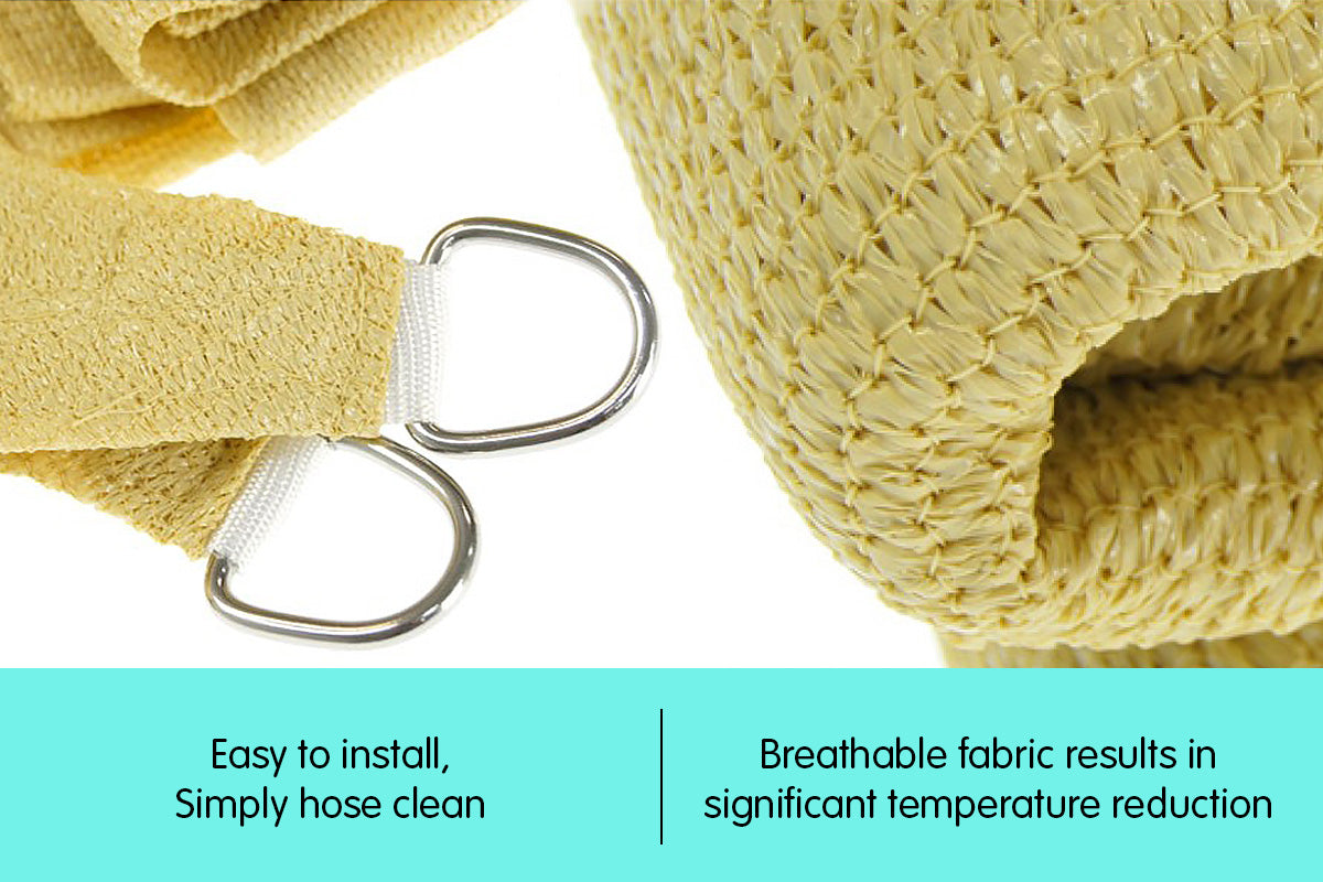 NNEDPE Wallaroo Rectangular Shade Sail Sand: 3m x 4m-4