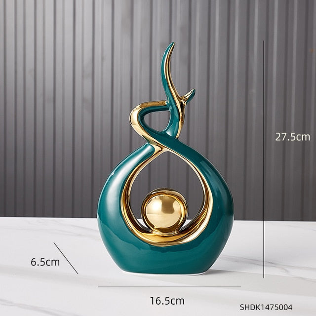 Abstract Sculpture Ceramic Statue Home Décor Figurines Ai BlakHom