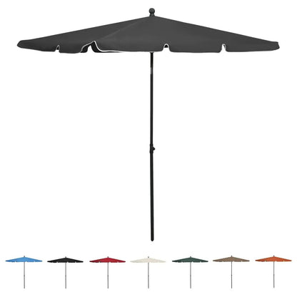 vidaXL Outdoor Umbrella Height Adjustable Parasol Patio Garden Sunshade Steel - Vivid Treasure Zone