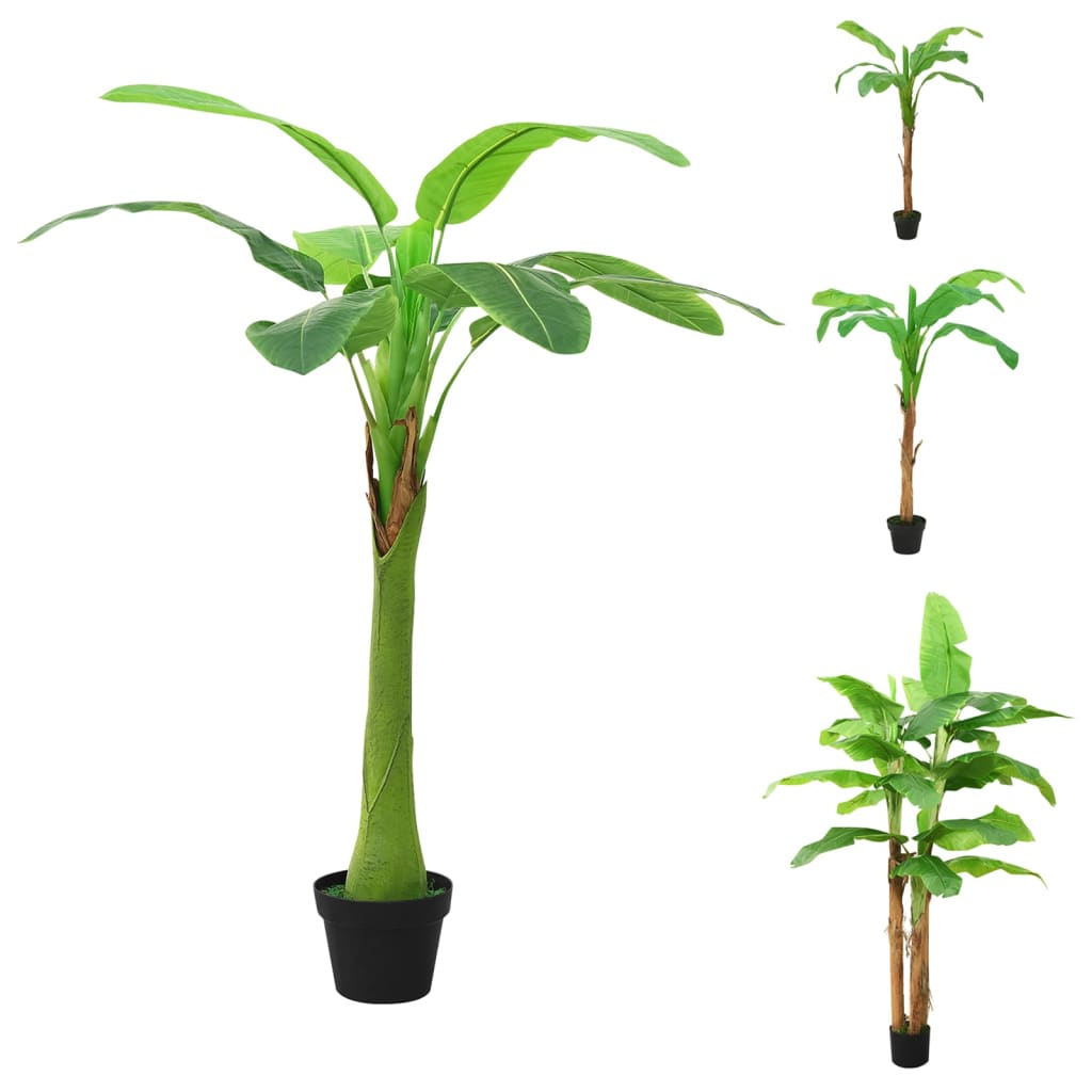 vidaXL Artificial Tree Decorative Banana Tree Fake Tree with Pot 118.1" Green VidaXL